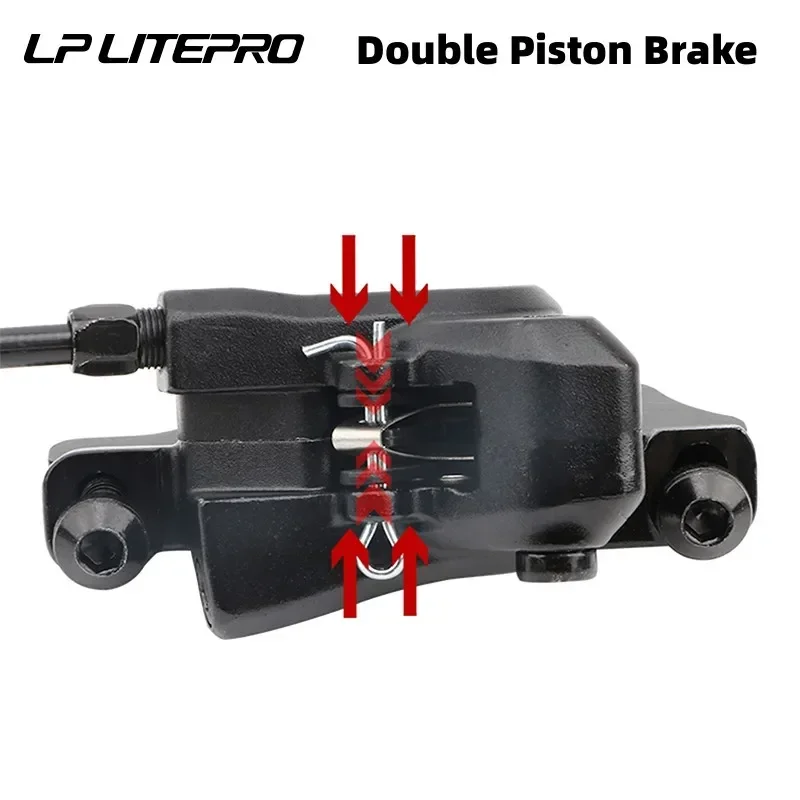 Litepro Bicycle Brakes Set BMX Hydraulic Brakes Disc Brakes For Folding Bike Pushes Caliper Piston 800MM/1600MM With Rotor 160MM