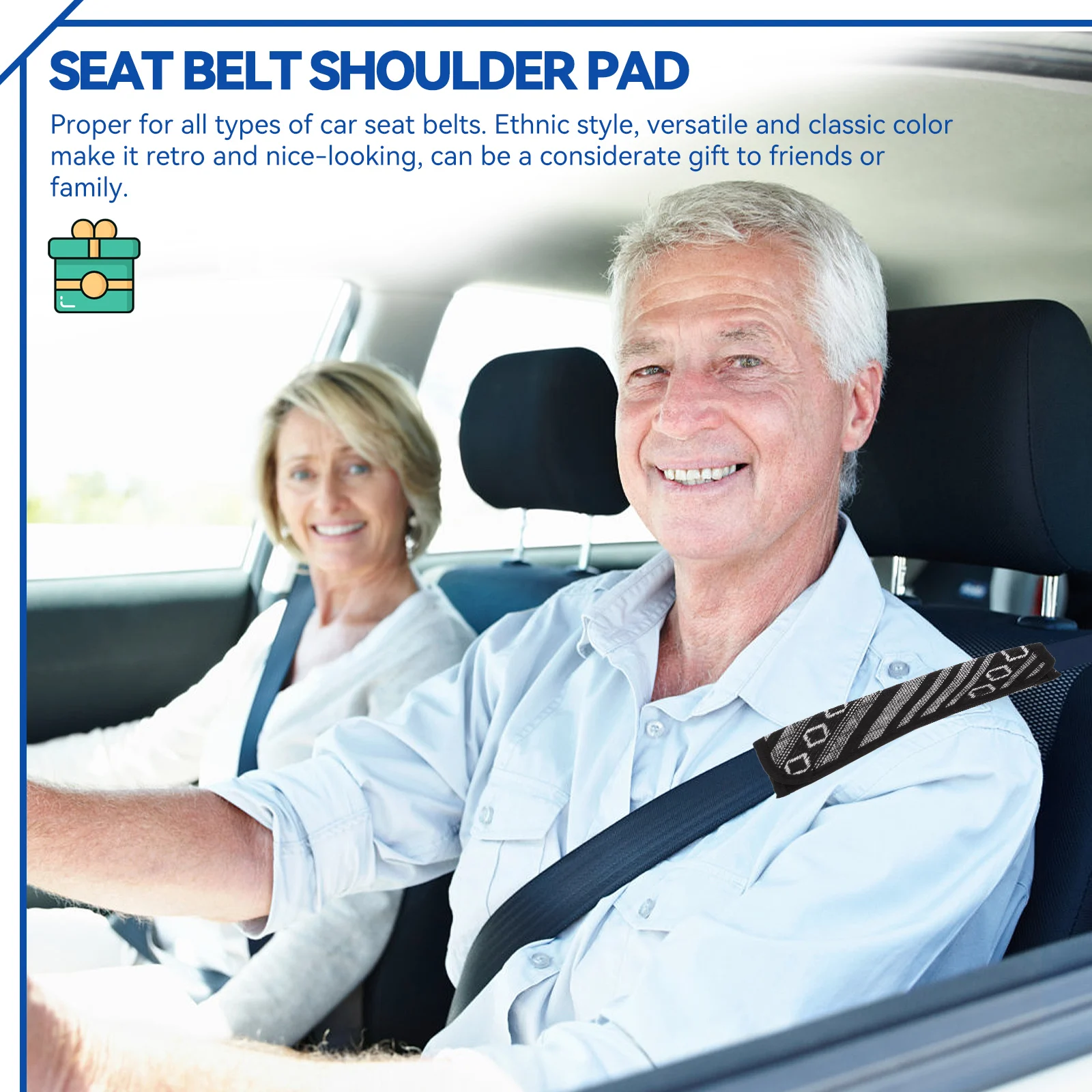 

Shoulder Cover Safety Belt Pad Protective Cushion Car Strap Polyester Comfort Retro Ethnic Design Versatile Motorcycle