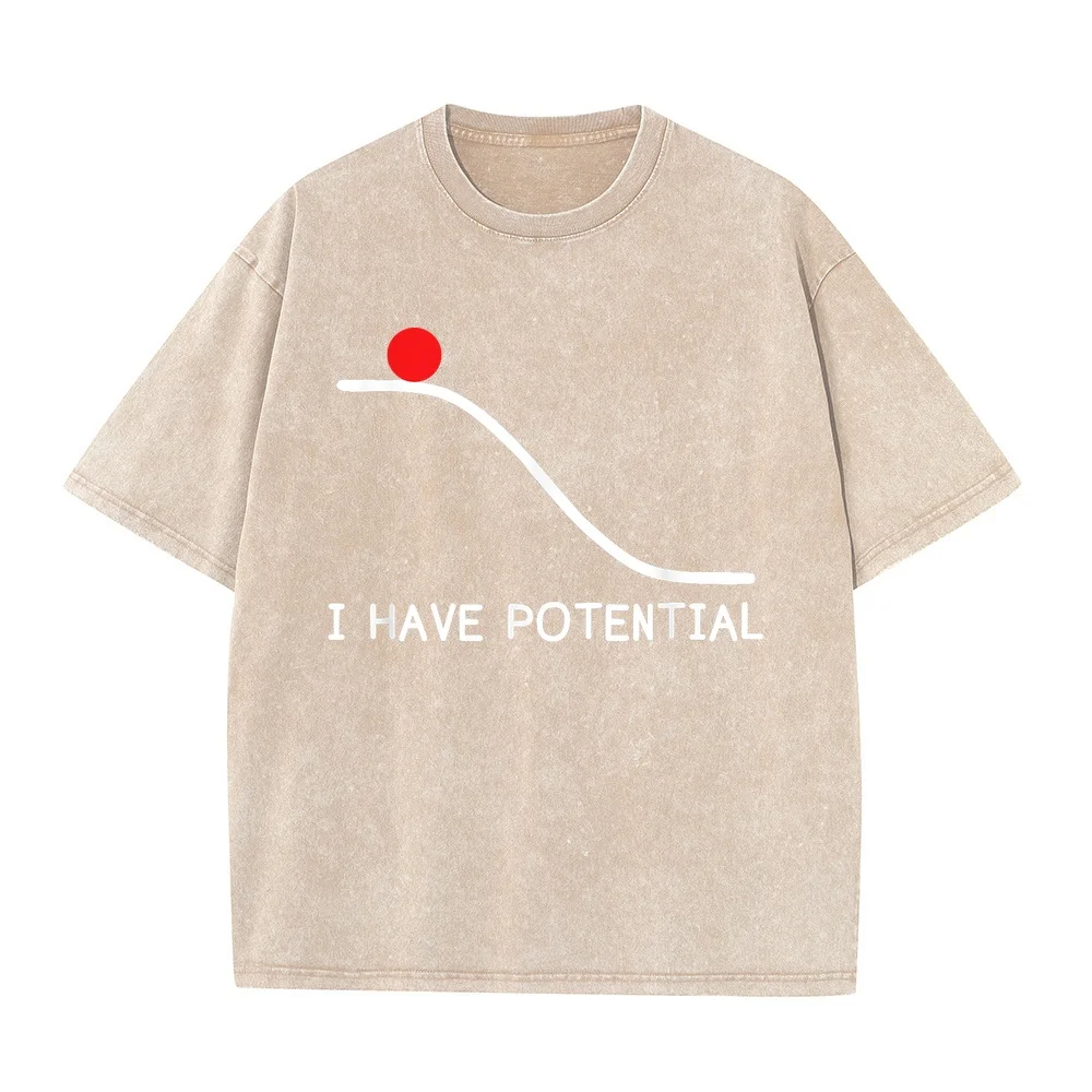 Physics I Have Potential Energy Funny T-Shirt Топ Y2k Graphic T Shirts Relaxed Fit Women Autumn Short Sleeve Shirt Cotton Tee