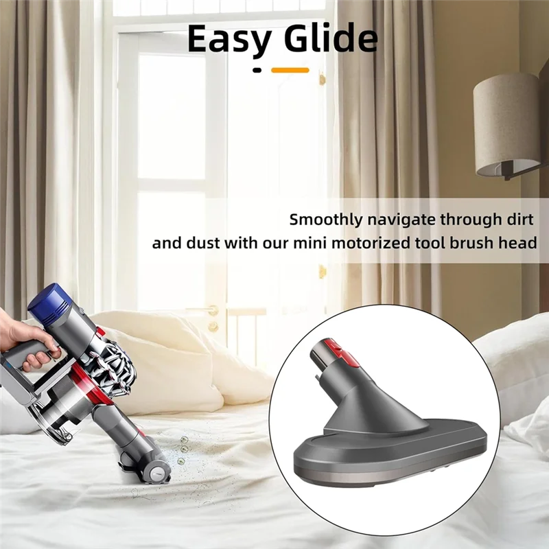 ABUS-Mini أداة بمحرك رأس فرشاة ل دايسون V7 V8 V10 V11 V15 عصا أجزاء المكنسة الكهربائية فرشاة إزالة العث لأريكة تتحول لسرير