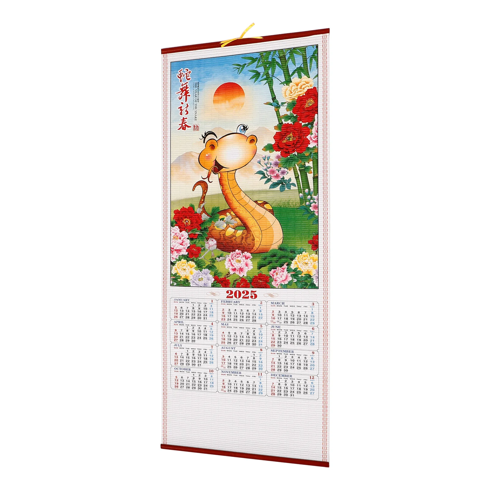 

Imitation Rattan Calendar 2025 Wall Monthly Hanging New Year Chinese Room Decor