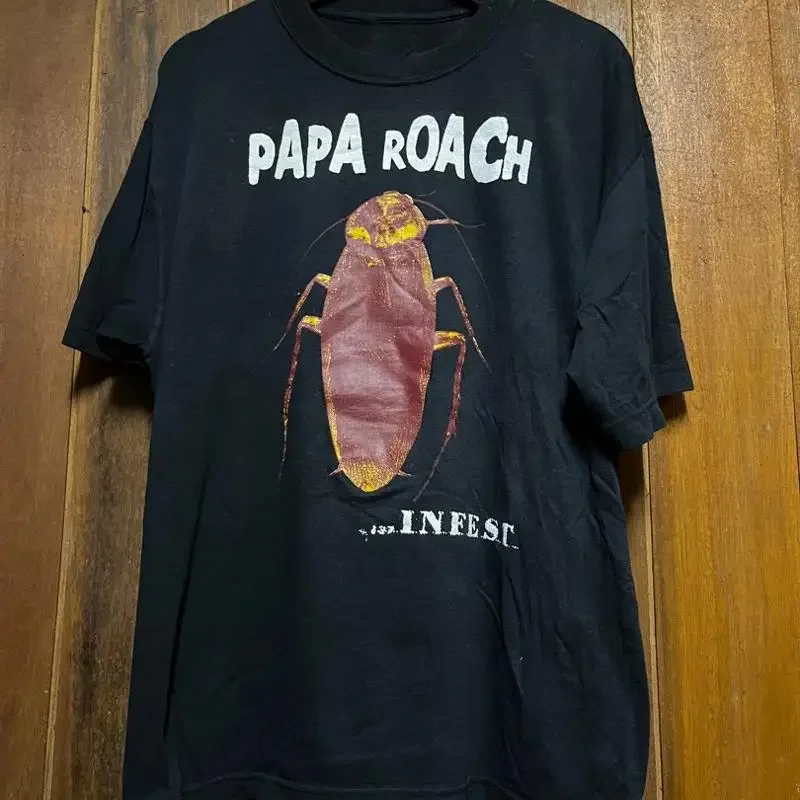 Hot Papa Roach Band Music Black T Shirt Cotton All Size S 5XL