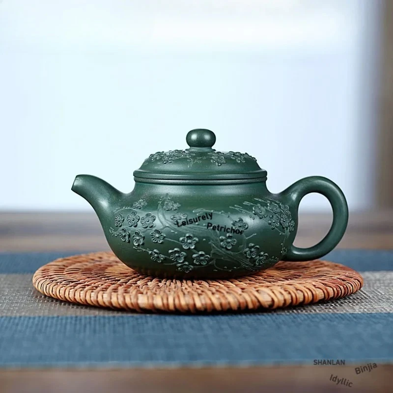 

170ml Creative Yixing Purple Clay Teapots Handmade Plum Blossom Antique Pot Raw Ore Green Mud Tea Brewing Kettle Zisha Tea Set