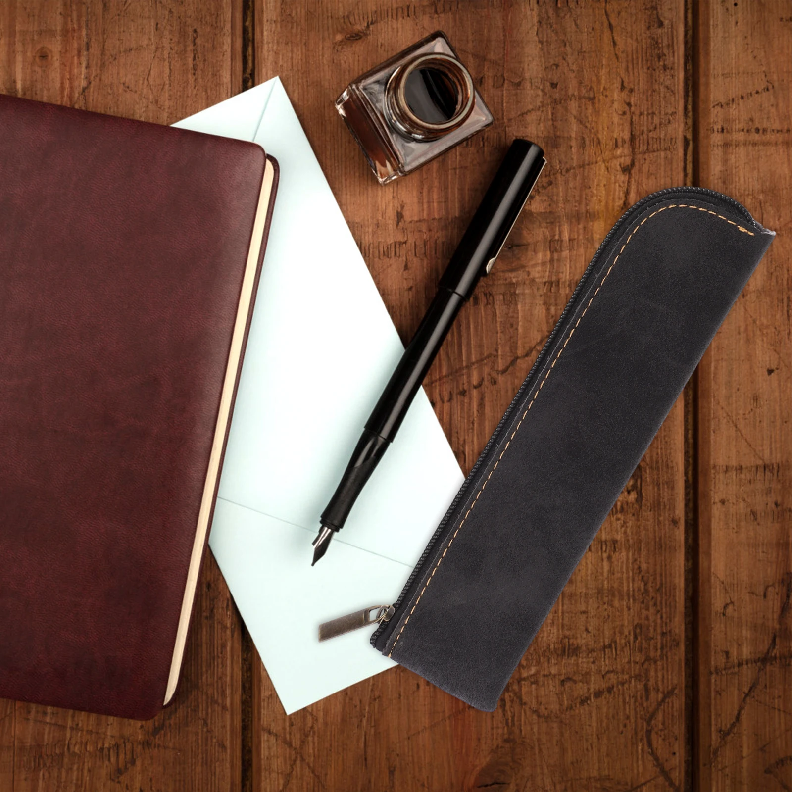 

2Pcs PU Pencil Case Cute Pencil Bag for Girls Durable Pen Storage Organizer Portable Multiuse School Supplies Pen Cases