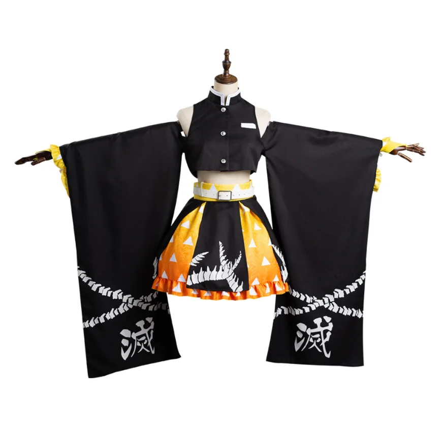 

Cosplay Anime Costume Agatsuma Zenitsu Women's Kimono Set Halloween Adult Women's Fantasy Carnival Set