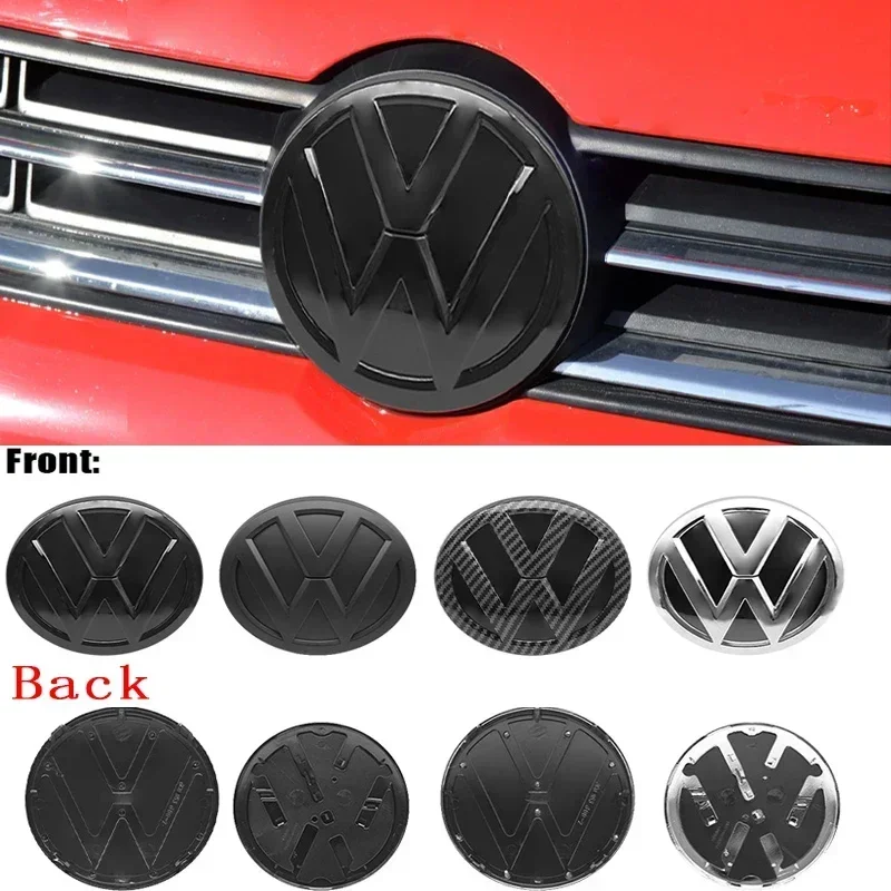 

2Pcs VW Replacement Front Grill Badge Rear Trunk Lid Emblem Logo Decorative For VW Polo 6 6C 2014-2018 Auto Accessories
