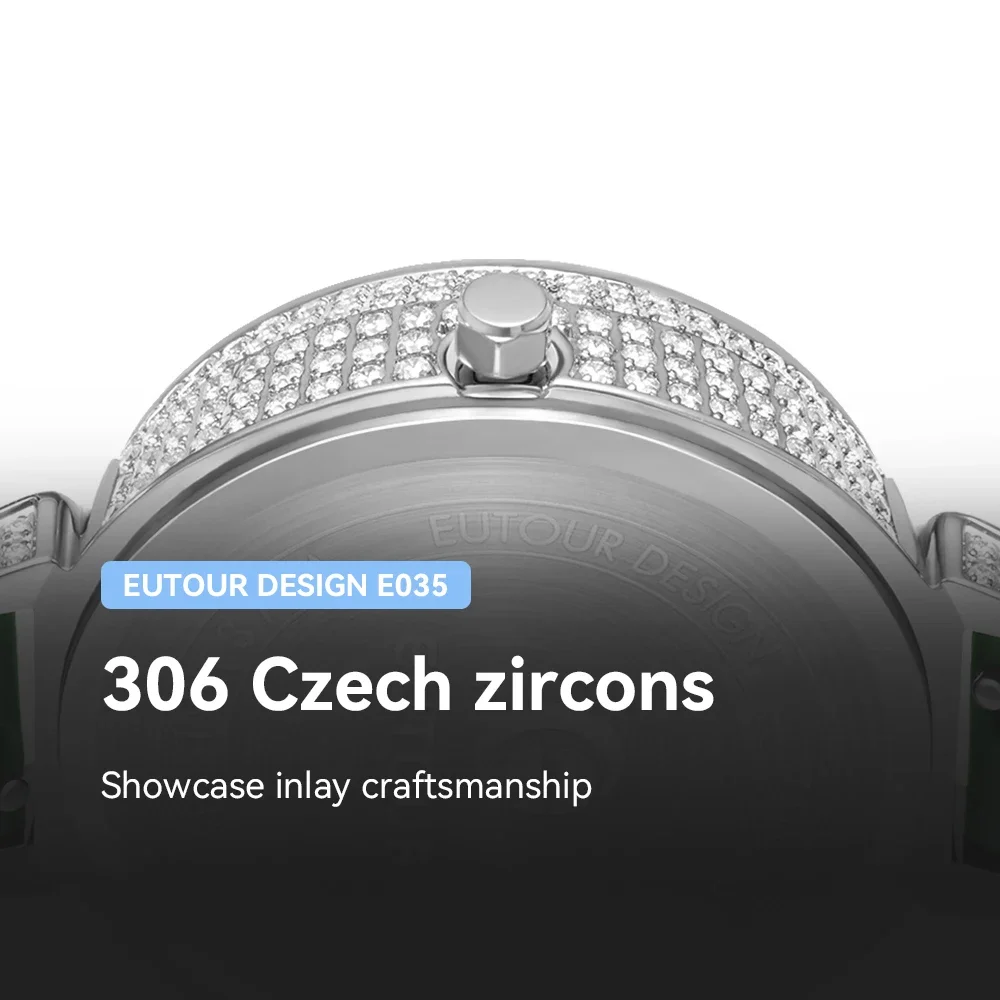 EUTOUR Women's Magnetic Diamond Watch | Waterproof Quartz | Luxury Stainless Steel Strap | Day to Night Elegance