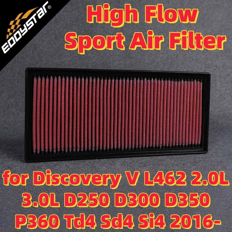 

Спортивный воздушный фильтр с высоким расходом для Discovery V L462 2.0L 3.0L D250 D300 D350 P360 Td4 Sd4 Si4 2016-моющиеся гоночные впускные фильтры