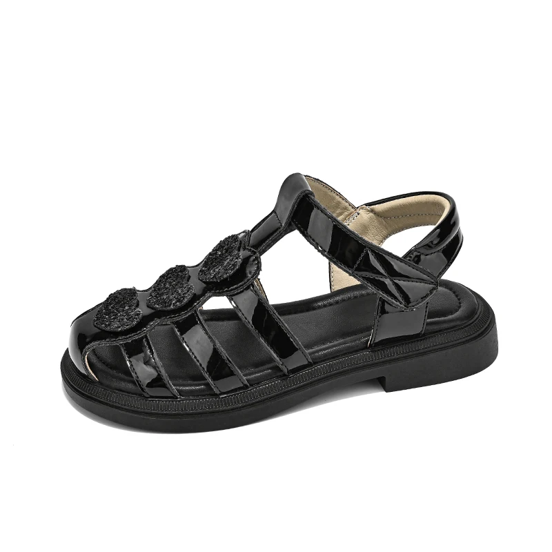 

New Girls Roman Sandals Closed-toe Soft New Summer Hollow Out Soft Bottom Anti Slip Causal Beach Flat Sandals