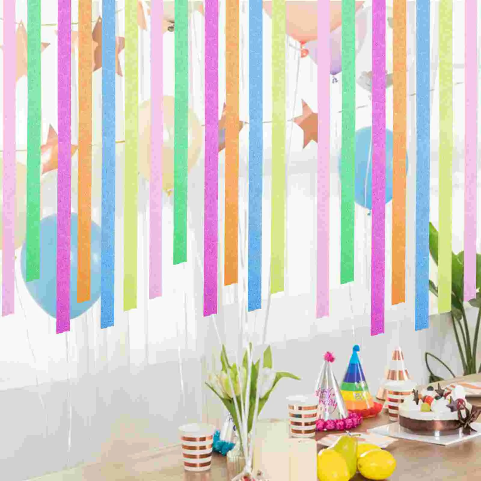 Paper Balloon Streamer Neon Scrunchies Streamers Phosphor Powder Event Supplies