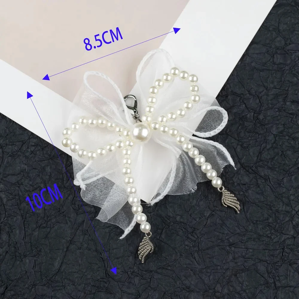 Schuhband-Charms für Sneaker, dekoratives Seidenband, Perlen-Schleife, Schuh-Accessoires, Metallanhänger, Schuhdekorationen, 2 Stück/4 Stück. – Detail 6