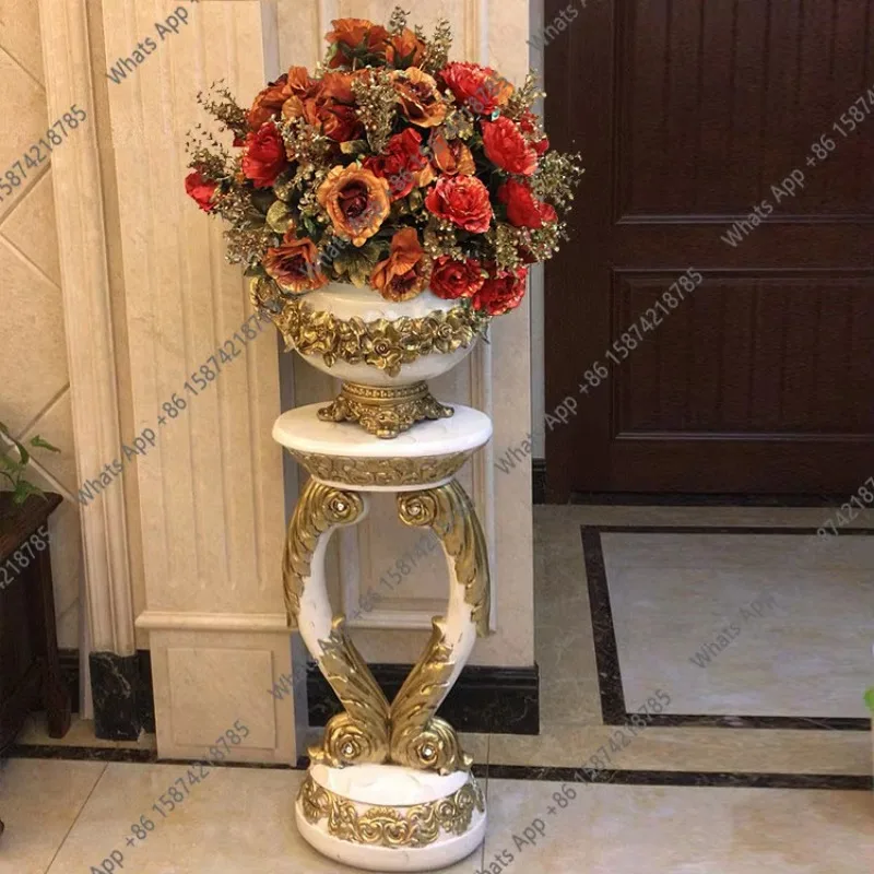 Floor-to-ceiling Vase, Simulated Flower Art Set, Living Room Decoration Ornament, American Jewelry Flower Arrangement X