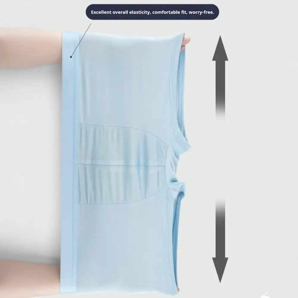 

Delicate Wiring Men Boxers Boxer Underwear Men's Solid Color Mid-waist Boxer Briefs with U-convex Design for Daily Wear Elastic