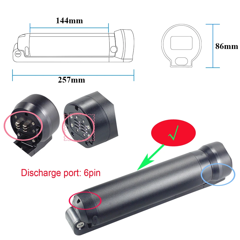 24V 36V Dowtube Ebike Battery 20pcs 30pcs 21700 Cells Only Empty Shell for NIMO FD PLUS 2 Ride1Up Roadster Apollo Phaze E-bike