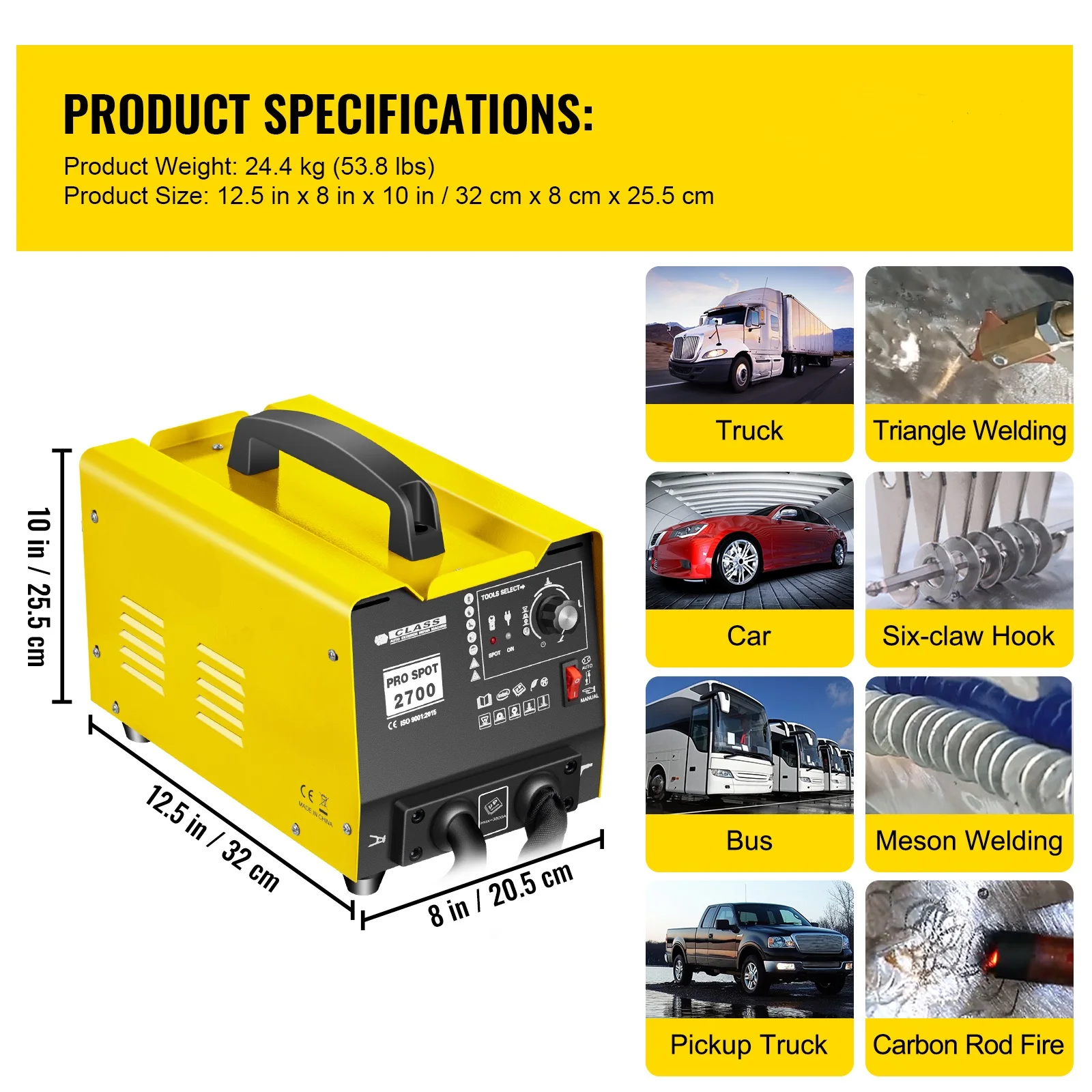 Car Sheet Metal Repair Machine Spot welder Spotter Dent Puller Electric Welding Body Studs GYS2700 220V/110V Repair Car  Dent