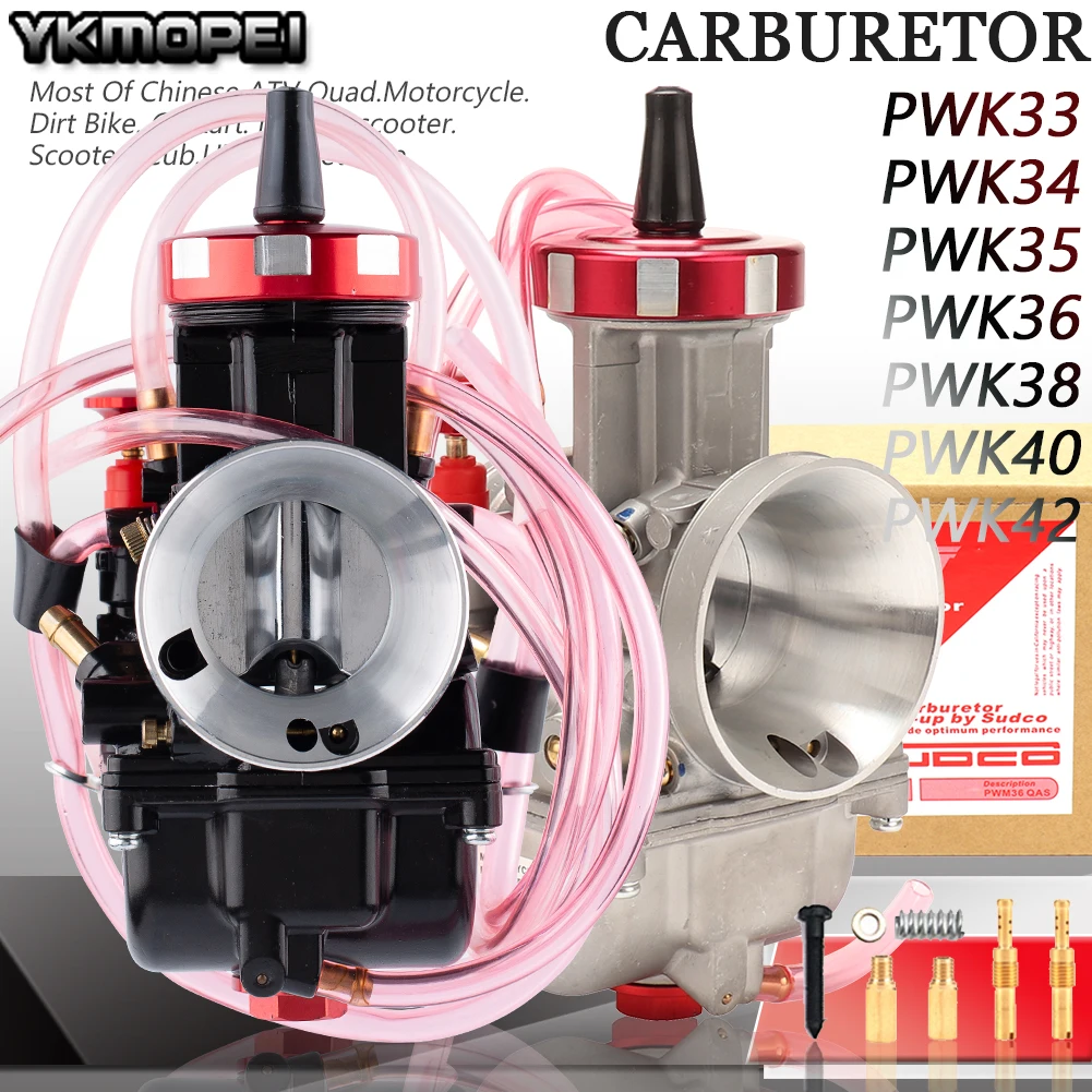 Gaźnik motocyklowy PWK 33 34 35 36 38 40 42mm dla motor terenowy wyścigowego Keihin 2T 4T ATV UTV Enduro Off Road Motobike