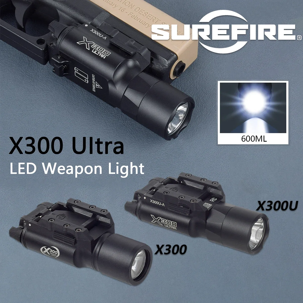 

Tactical Surefire X300U X300 Ultra Metal Pistol Scout Light Airsoft sSF X300 Weapon Gun Light Strobe Flashlight Lanterna Torch