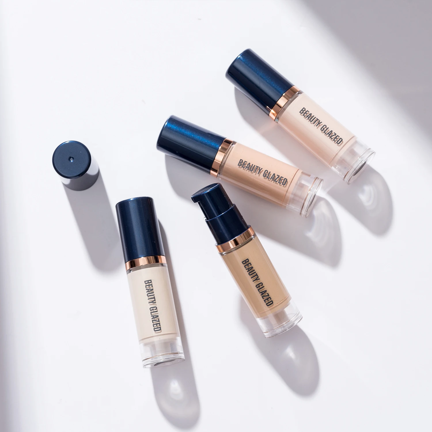 Beauty Glazed Corrector de base líquida de 6 colores: cobertura total, duradero, resistente al agua, efecto natural,