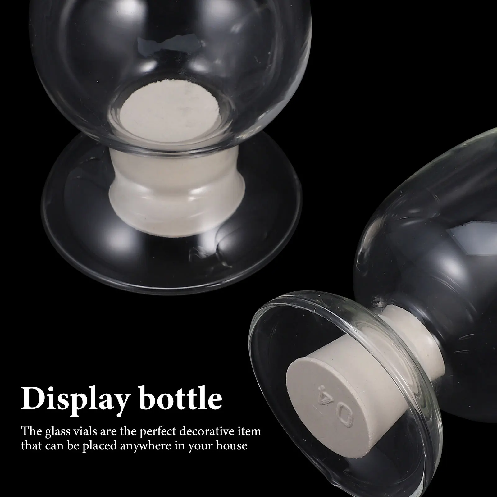 

2Pcs Glass Storage Bottle Transparent Display Jars for Home Decor Office Bar Decoration Match Holder with Lid Glass Bottles