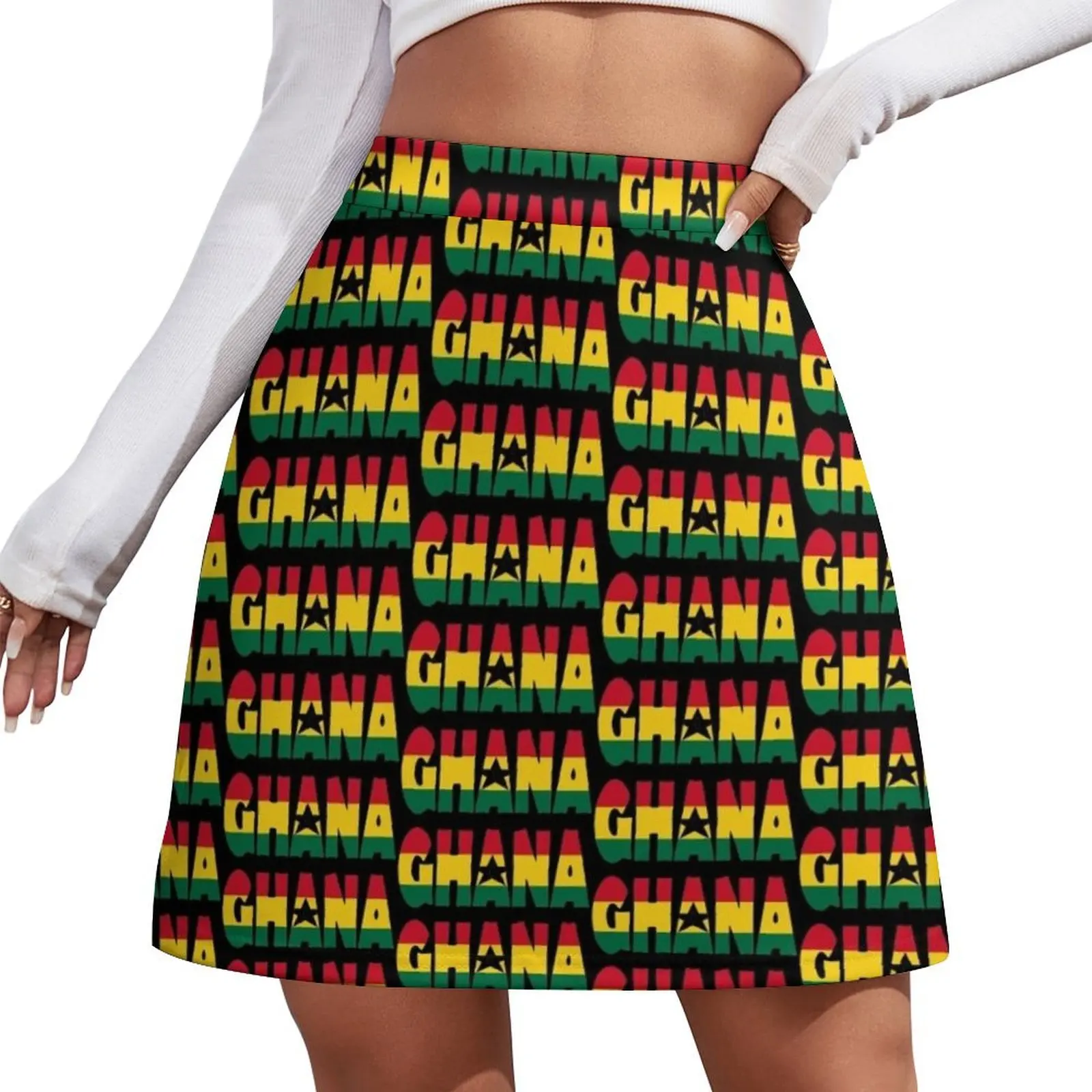 

Ghana Mini Skirt Skirt satin chic and elegant woman skirt Women's summer korean clothes ladies