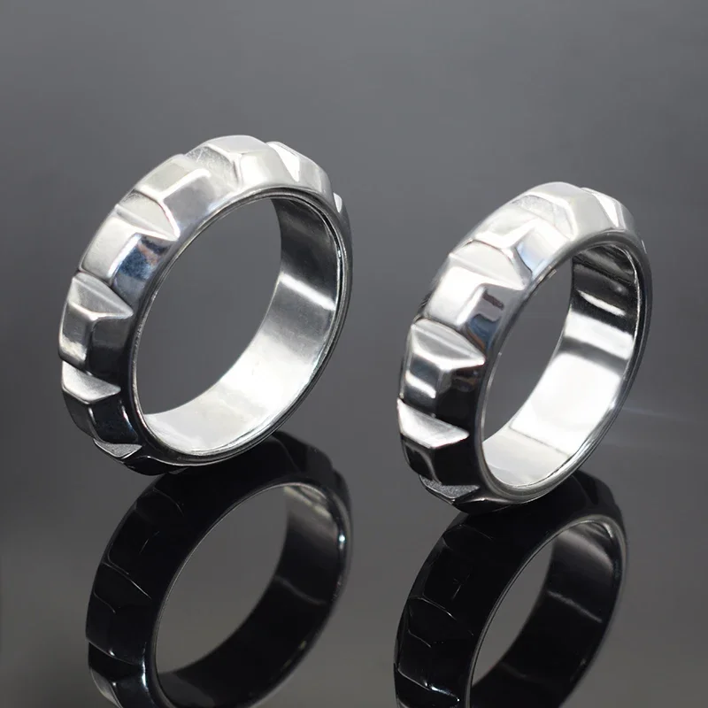 لعبة الجنس للرجل ذكر معدن الفولاذ المقاوم للصدأ قفل القضيب خاتم الديك الحيوانات المنوية ملزمة ممارسة الانتصاب تأخير الوقت تمديد الخصيتين #5