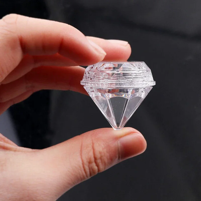 10 unids/set de caja de crema de diamante transparente de plástico, botella de crema de viaje portátil, almacenamiento de joyería para mujer, cajas de cuentas de cristal DIY