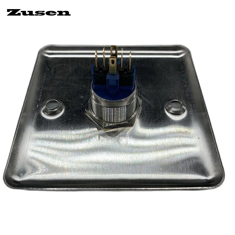 Zusen 22mm Door Bell Panel Switch Push Button with LED Light IP65(ZS22-11E/B/12V/S with panel)