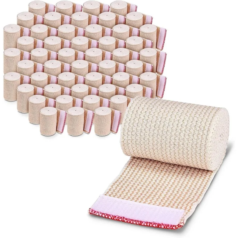 

Premium Elastic Bandage Wrap 3” Wide, 50 Pack Nexskin Latex Free Athletic/Medical Compression Bandages