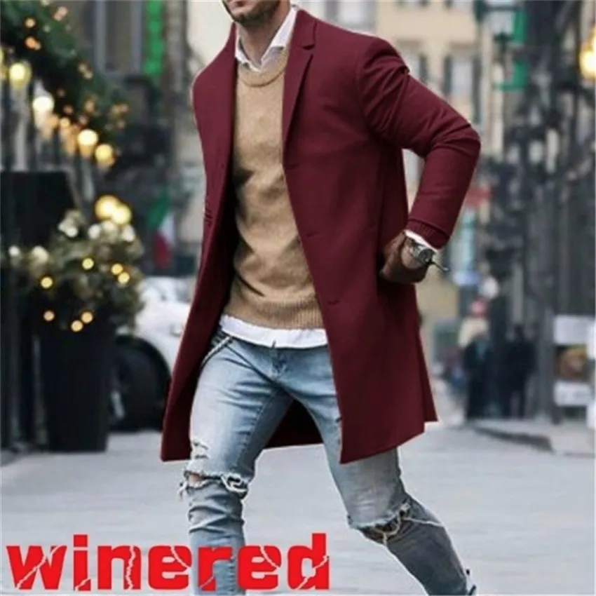 Men\'s Business Windbreaker Long Jackets Trench Coats Casual 2023 Spring Fall Fashion Business Suit Streetwear Black Grey Blazers