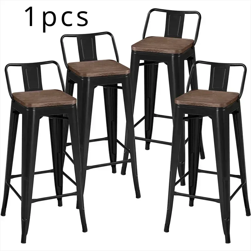 Lounge Modern Metal Bar Stools with Back Black bar chairs Nordic Stool High Chair