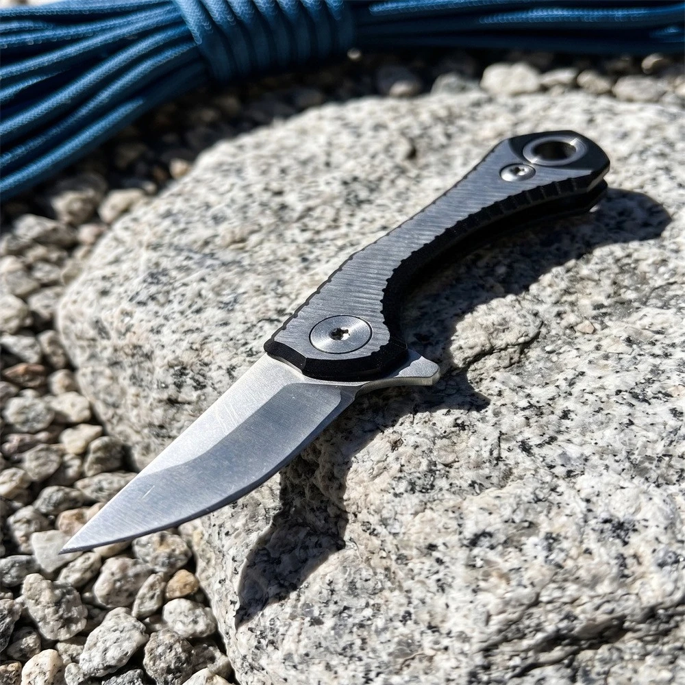 Mini Folding Knife with 5Cr13Mov Blade Aluminum Handle Pocket-Sized Portable Outdoor Emergency Tool Keychain Personal Knife Gift