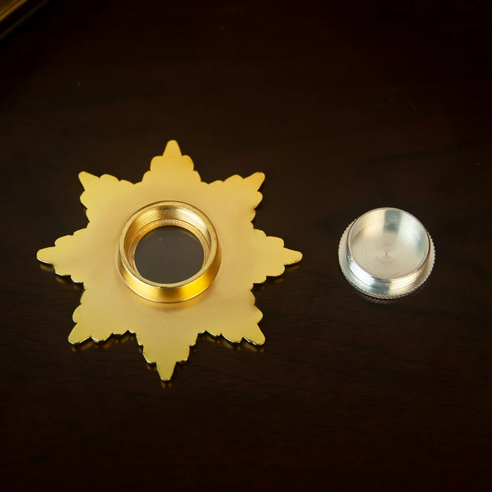 

New 2026 Gold Plated Monstrance With Shiny Polish Finishing Round Shape Embossed Design Excellent Quality Church Relic Box Gift