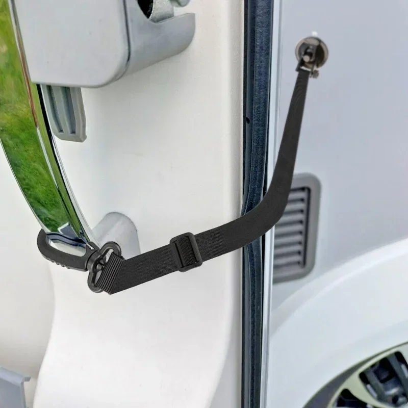 Caravan Motorhome Door Retainer Strap Suction Cup Hook Portable Multi Carabiner For Outdoor Camping Travel Luggage Wind Securely