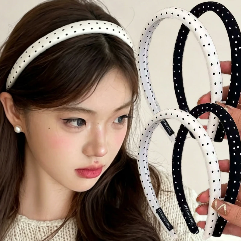 

Повязки на голову в горошек для женщин: корейские, простые, универсальные, элегантные, черно-белые, классические повязки для девочек