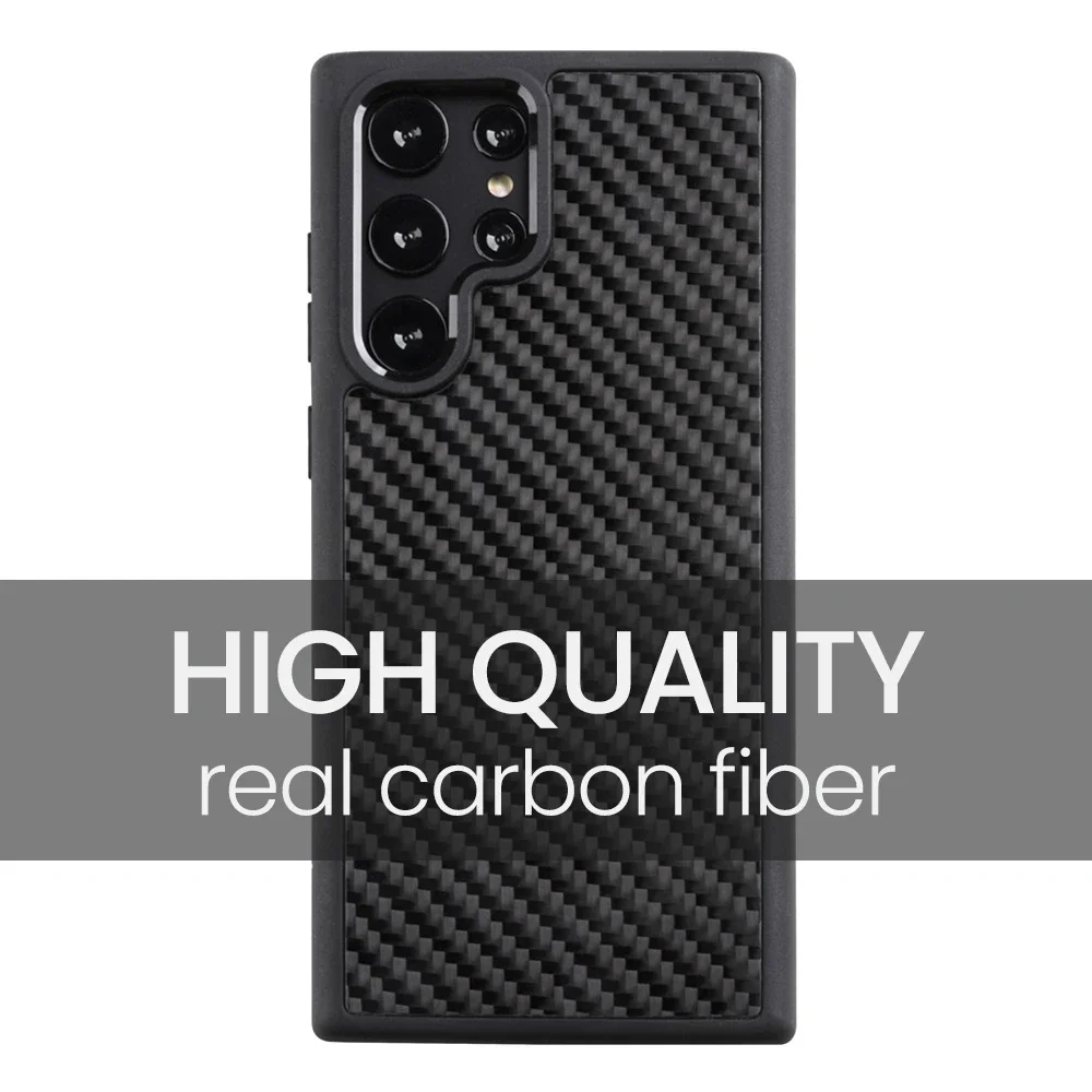 Gloss 3K Twill Carbon Forged Carbon Fiber for Samsung S25 S24 S23 S22 S21 Ultra S24FE S23FE S24+ S23+ Plus Cover with MagSafe