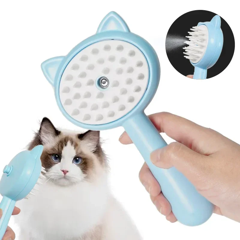 

Steamy Cat Brush 3 in 1 Electric Anti-splashing Cat Brush with Steam Spray for Massage Pet Grooming Comb Hair Removal Combs New