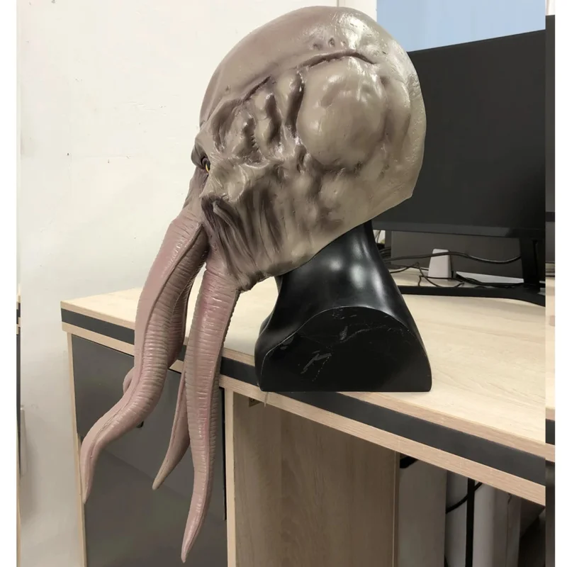 لعبة Baldur Gate 3 Lllithid Mind Flayer Squiddy قناع تأثيري الأخطبوط الوحش اللاتكس خوذة هدية الإبداعية هالوين الدعائم الطرف