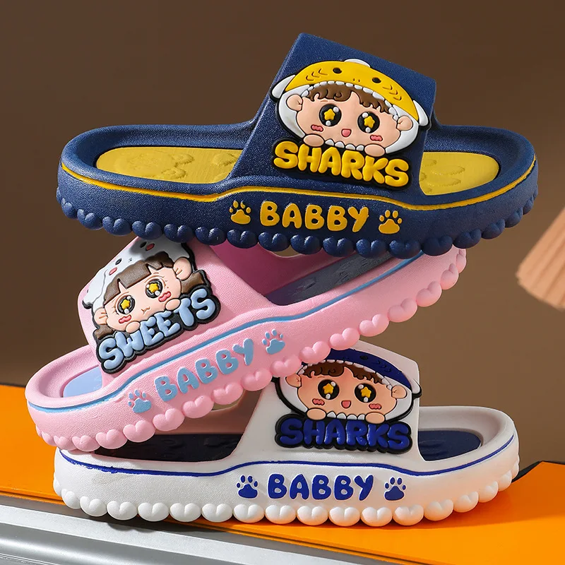 Children New Summer Boys Girls cute Cartoon Sandals home Parent-child Shower non-slip Soft sole Slippers Baby Beach Kid Sandals