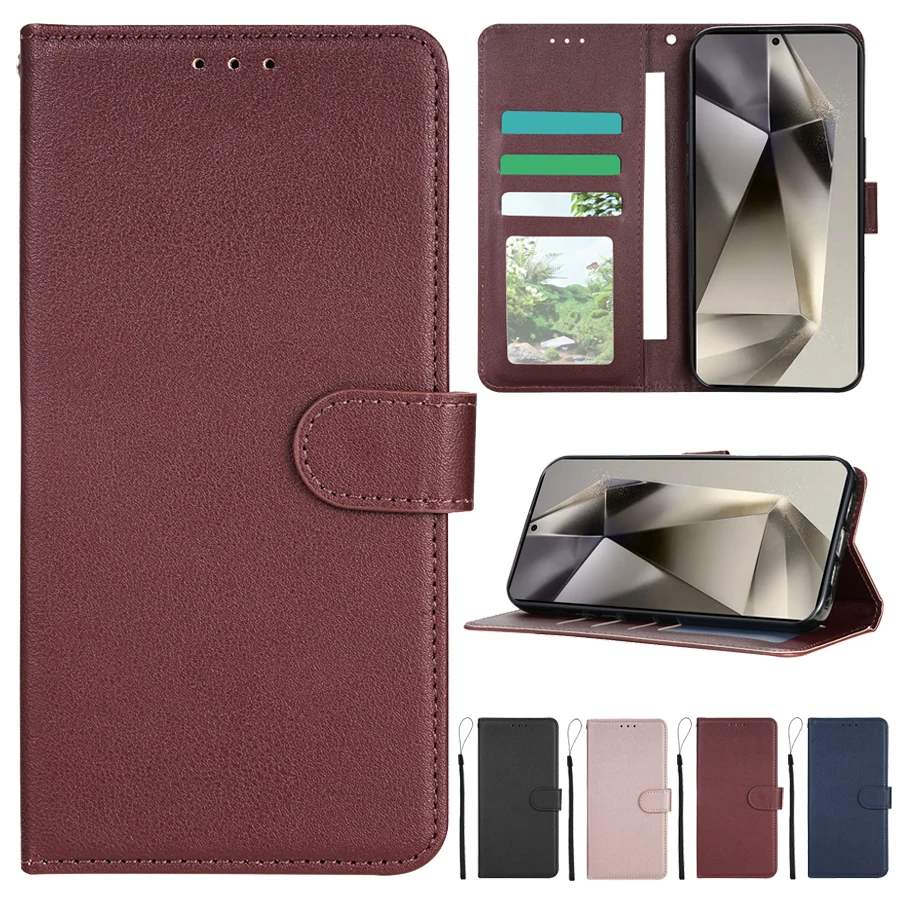 Wallet Card Magnetic Flip Leather Case For Samsung Galaxy S24 Ultra S23 Plus S22 S21 S20 FE A13 A14 A15 A34 A35 A52 A53 A54 A55