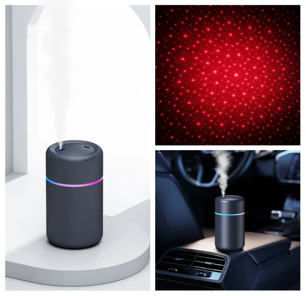 New Car Air Freshener LED Air Humidifier USB Ultrasonic Essential Oil Diffuser Smart Purifier Home Aroma Auto Accessories