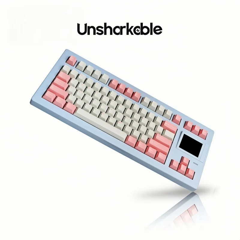 

Беспроводная механическая клавиатура UNSHARKABLE D82 Pro с тремя режимами, с возможностью горячей замены, RGB-прокладка, синий переключатель для игрового офисного ПК
