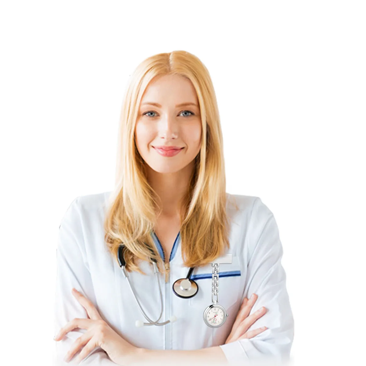 ساعة جيب خفيفة الوزن للممرضات معلقة من سبائك الزنك وإكسسوارات الطبيب الليلية المضيئة دبوس أمان مزخرف