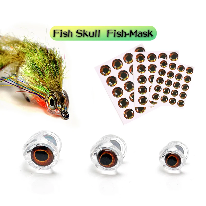10 Stück transparente Fischmasken + 20 holografische 3D-Fischaugen, Fliegenbindematerial zum Binden von Streamern, Hechten, Barschen, Forellen, Salzwasser-Angelködern – Detail 1