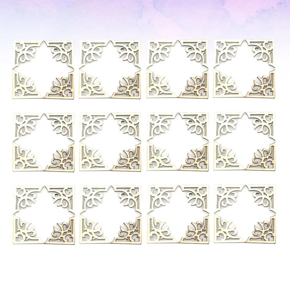 

100Pcs Wooden Slices DIY Ornament Eco Friendly Material Book Corner Protector Scrapbook Album Decorative Wooden Slices