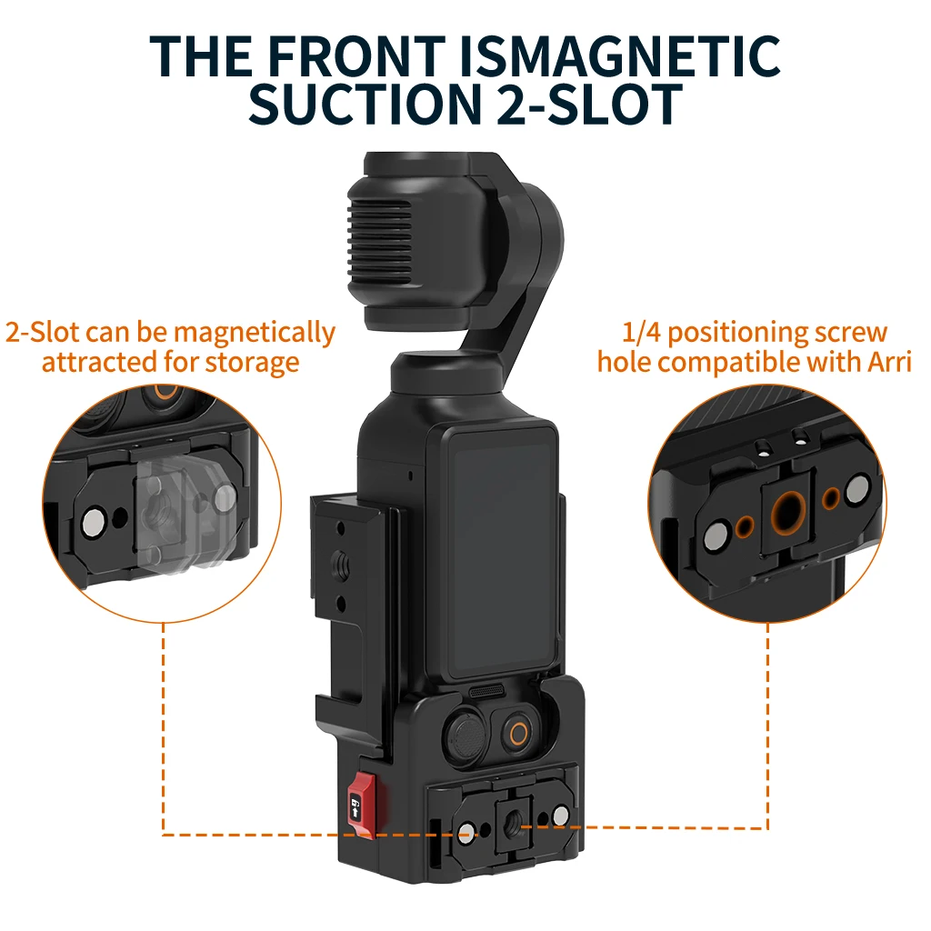 BGNing Erweiterungsadapter Schutzrahmen Halterung Kaltfuß-Schnellverschluss-Halterung für DJI Osmo Pocket 4 Kamerakäfig – Detail 2