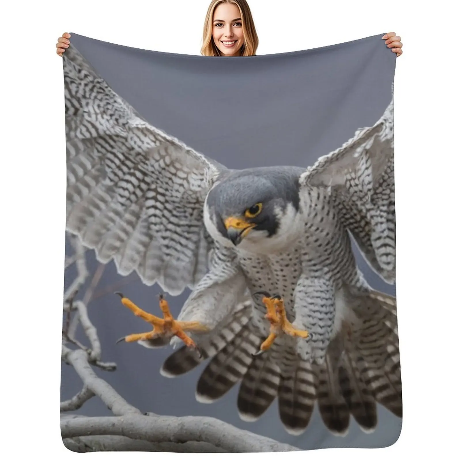 

Peregrine Falcon Throw Blanket Warm Accent Blanket for Living Room Decoration