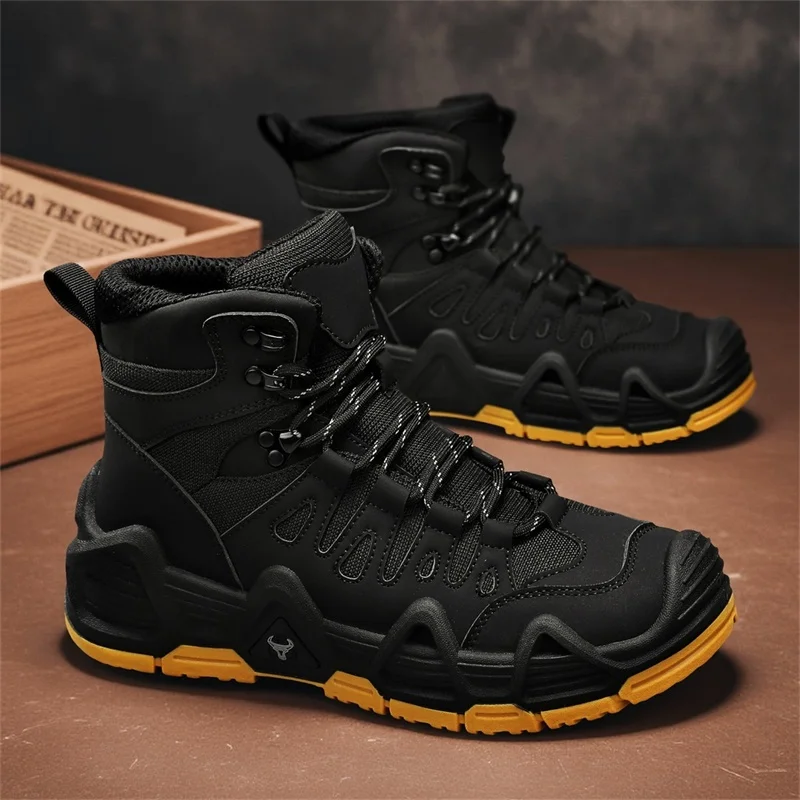 

Winter Black Combat Tactical Boots Men Outdoor Suede Leather Hiking Shoes Men Non-slip Training Mountain Trekking Boots for Man