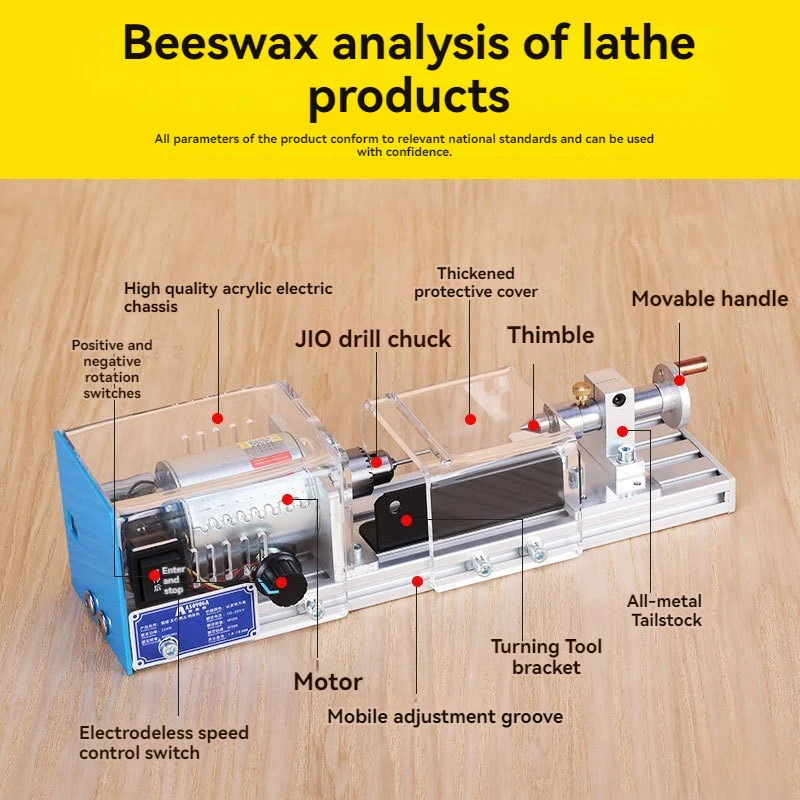 Mini Woodworking Lathe Household Woodwork Buddha Pearl Grinding Polishing Mini Woodworking Lathe Household