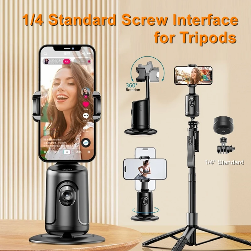 Smart Shooting Gimbal Selfie Stick 360° Rotation Auto Face Tracking Phone Holder Stand For Vlog Video Mobile iPhone Smartphone