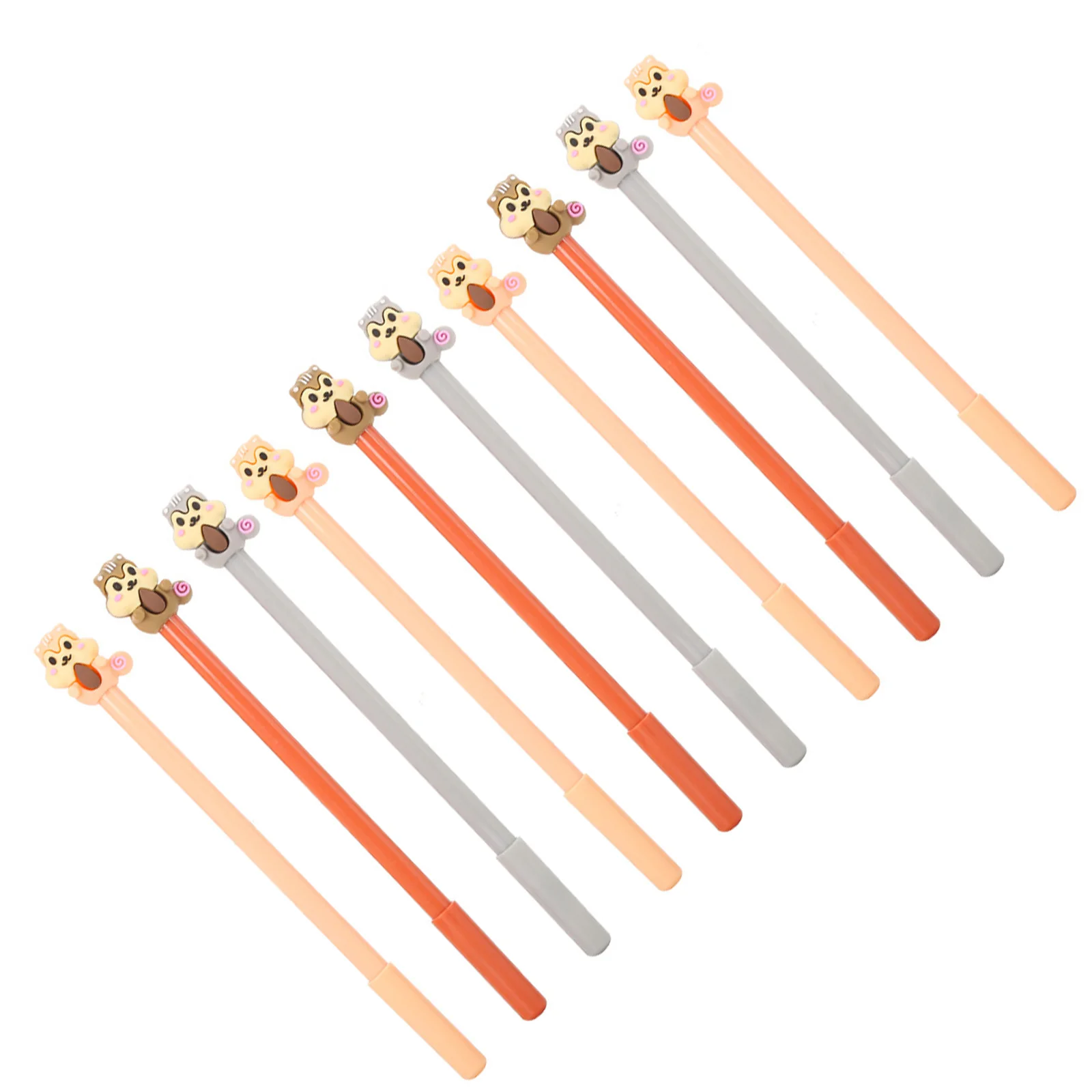 10 pcs Cartoon Squirrel Gel Pen Lightweight Student Writing Tool For School Office Learning Stationery Squirrel Shaped Roller